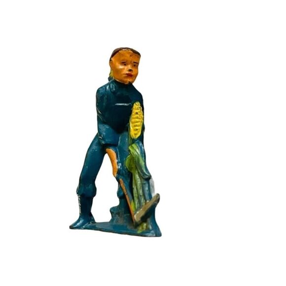 Vintage Lead Manoil Happy Farm Series Corn Harvester Man Barclay #41/9 - Picture 2 of 4